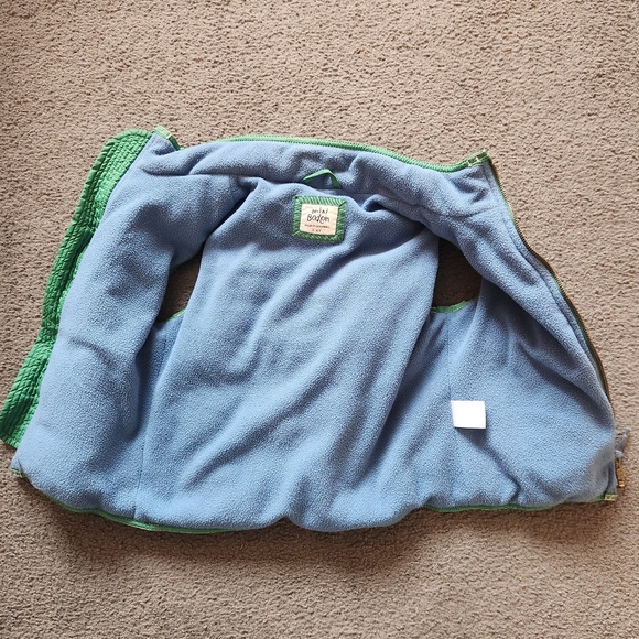 MINI BODEN Kids Puffer Jacket Size 5 Green Quilted Flannel Lined Full Zip Winter - Picture 4 of 11